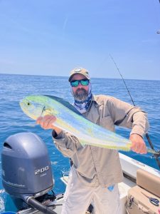 Capt Jason, trophy fishing guide, catches Mahi Mahi